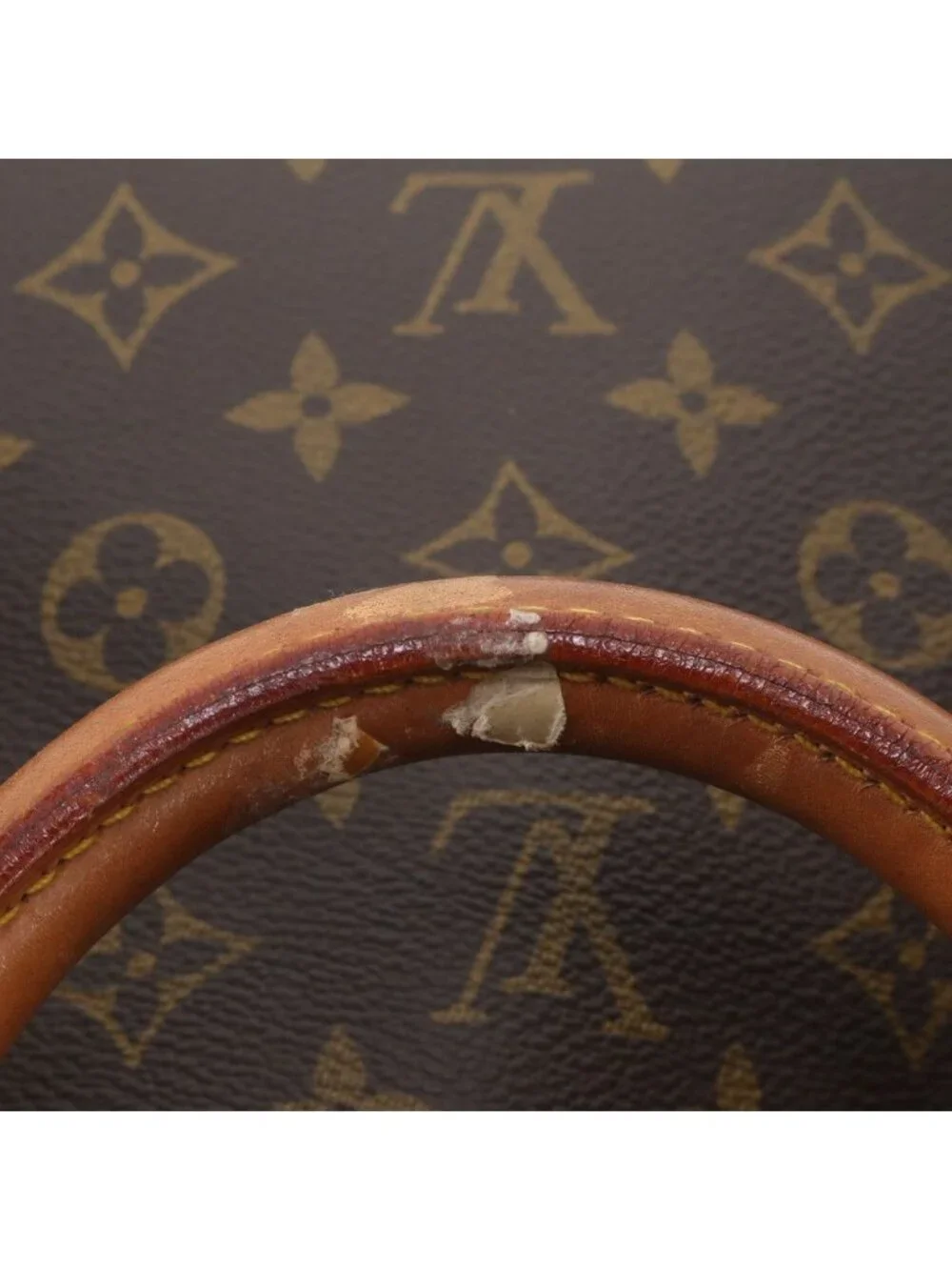 Louis Vuitton Monogram Keepall 60 Leather Boston Bag Tote Carry